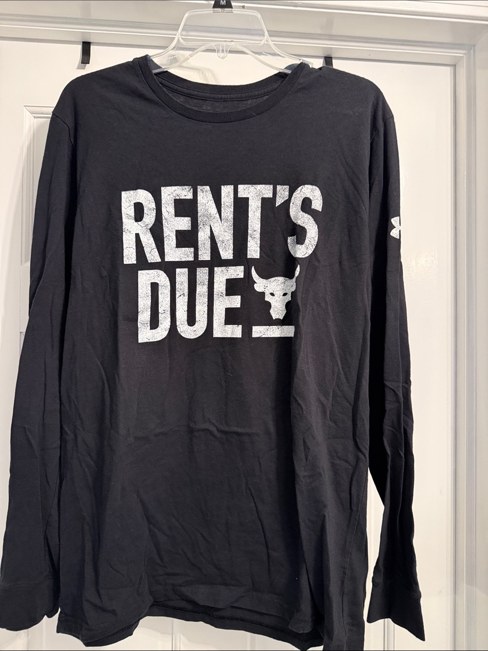 Men’s Black Long Sleeve Under Armour 'RENT'S DUE' Graphic Tee